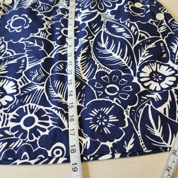 NWOT Talbots 8P Navy White Floral Mini Skirt Cotton Stretch Nautical Coastal - Picture 5 of 6